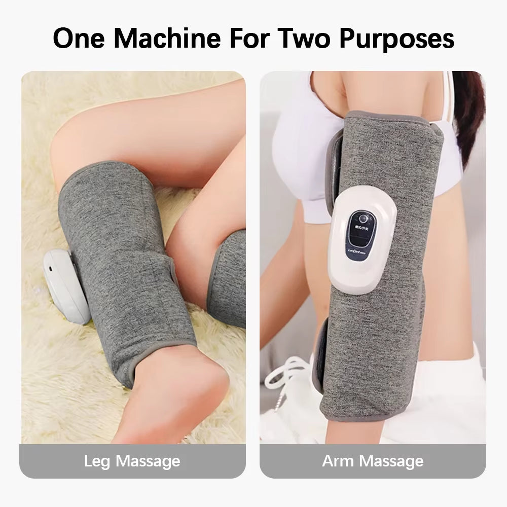 Electric Leg Massager Wireless Rechargeable Air Compression Leg Calf Massage for Pain Relief Relax Leg Muscles 360° Air Pressure