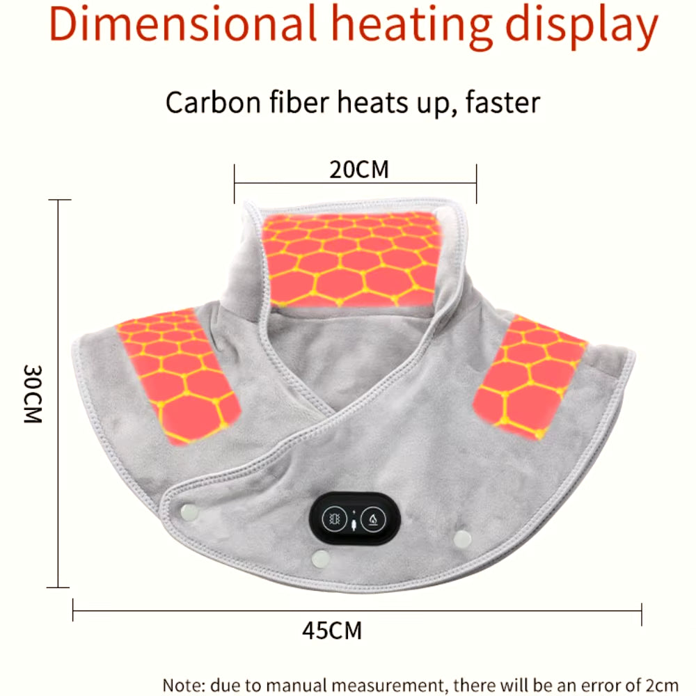 Electric Heating Shoulder Neck Pad Massager USB Cervical Brace Wrap Thermal Compress Relieve Pain Fatigue Warm Back Brace Tool(new)