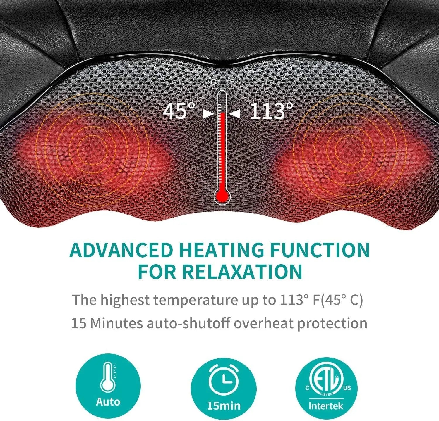 Wireless Shiatsu Neck and Back Massager Neck and Shoulder Kneading Massage Shawl Neck Cervical Relaxing Trapezius Massager