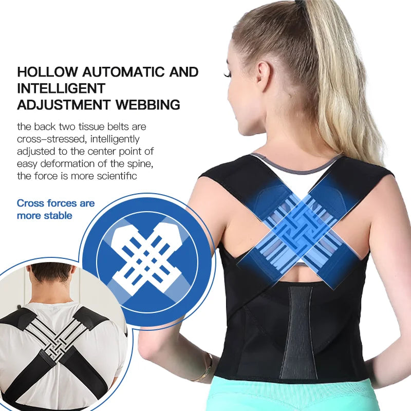 Dropshipping Stock Adjustable Back Posture Corrector Belt Women Men Prevent Slouching Relieve Pain Posture Corrector