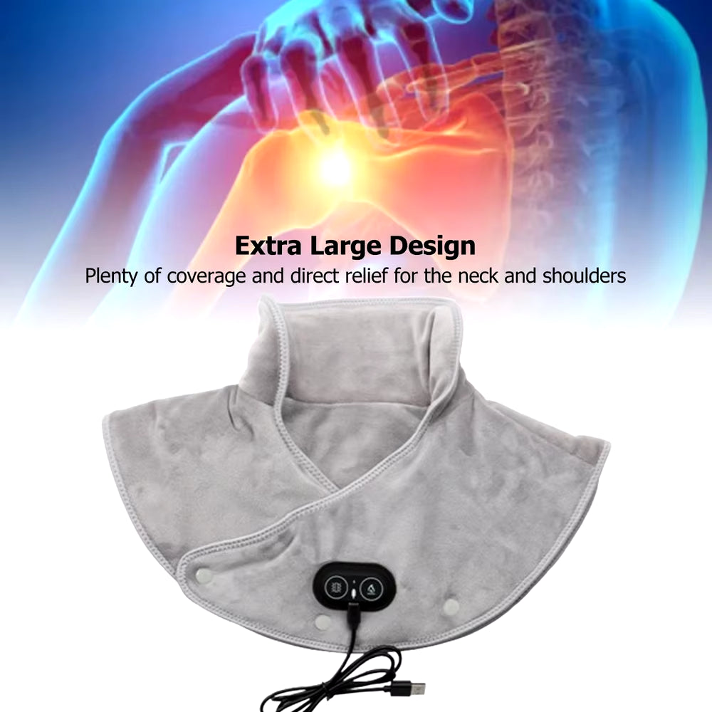 Electric Heating Shoulder Neck Pad Massager USB Cervical Brace Wrap Thermal Compress Relieve Pain Fatigue Warm Back Brace Tool(new)